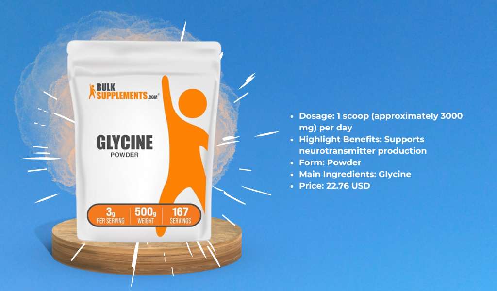 BulkSupplements.com Glycine Powder - Glycine Supplements, Glycine 3000mg - Glycine Amino Acid Supplement, Pure & Gluten Free